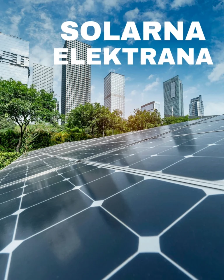Solarna elektrana sa panelima na krovu — ilustracija vrsta solarnih elektrana