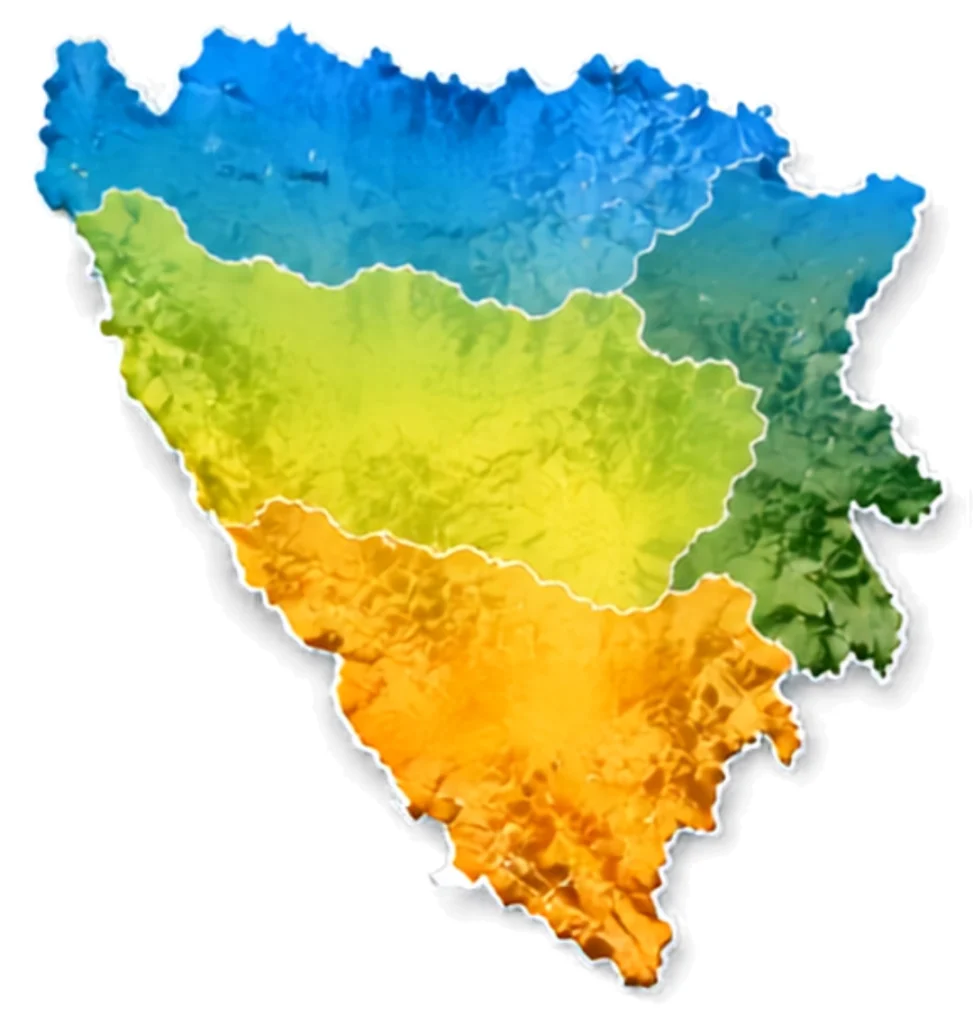 Mapa solarnog potencijala Bosne i Hercegovine po regijama