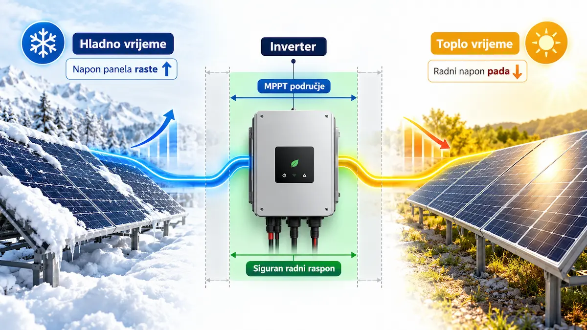 Uticaj temperature na napon solarnih panela i rad invertera