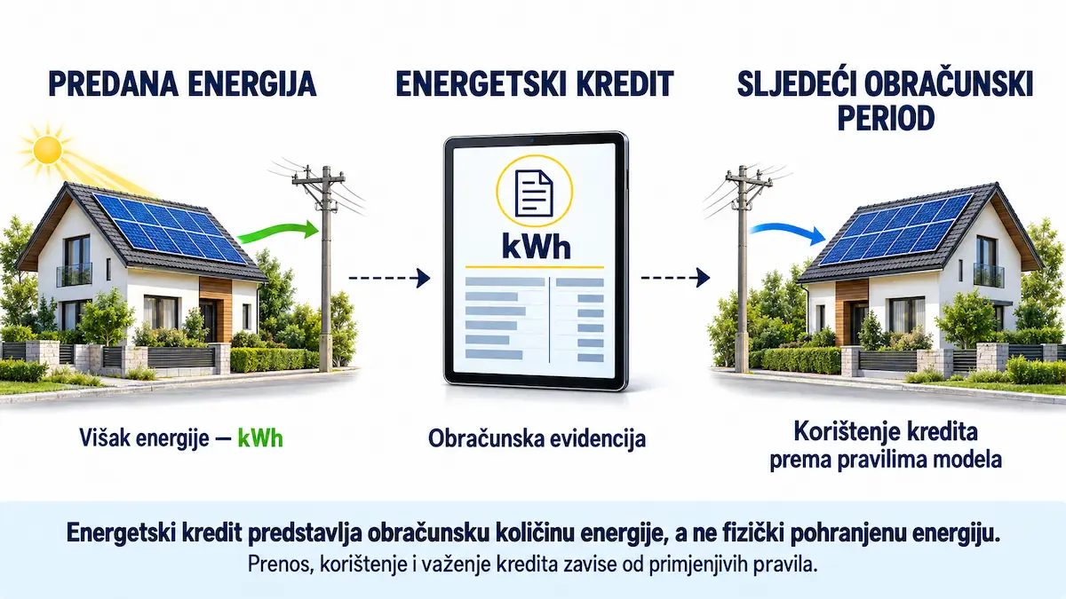 Energetski kredit u kWh — od predaje viška do korištenja u narednom obračunskom periodu