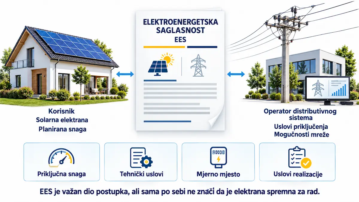 Elektroenergetska saglasnost EES i njena uloga u provjeri uslova priključenja solarne elektrane